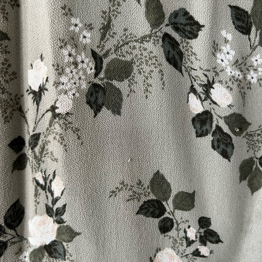 Reformation Sage Green Floral Off-Shoulder Midi Dress - Picture 5 of 5
